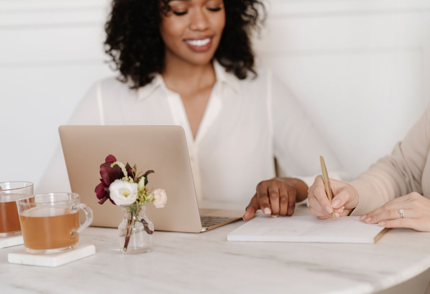 Content diversification: Woman sharing ideas at a desk